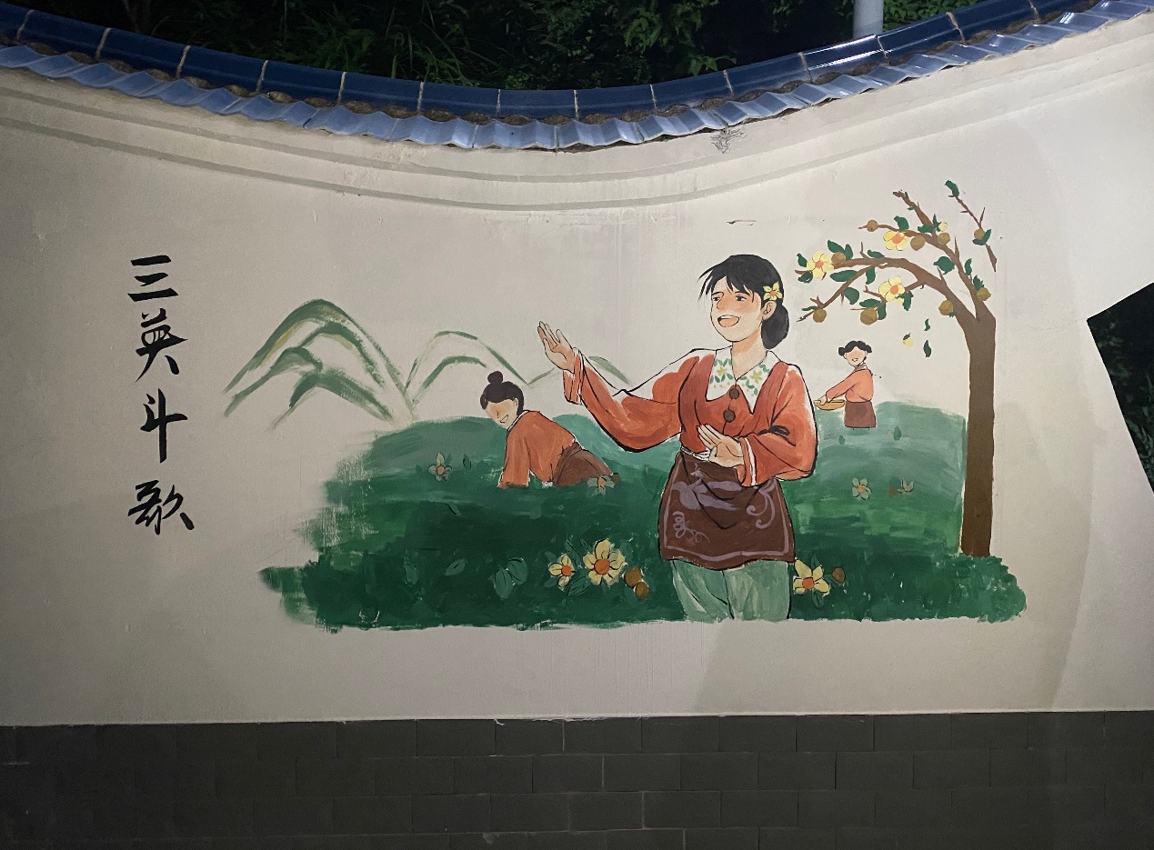 江理学子三下乡:墙绘妙笔生花 情系美丽乡村_fororder_93